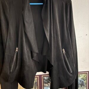 Black Draped Open-Front Women's sweater/ Jacket